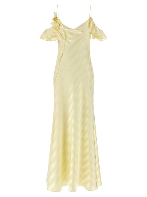 Satin Striped Long Dress