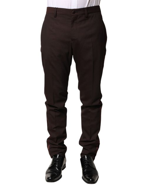 Formal Wool-Blend Trousers — Brown