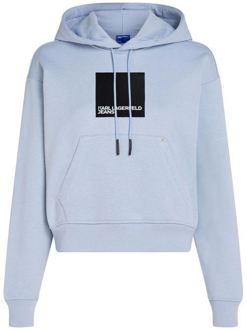 Box logo patch hoodie - Blue