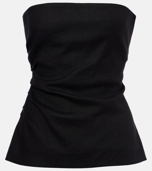 Dorian linen-blend tube top