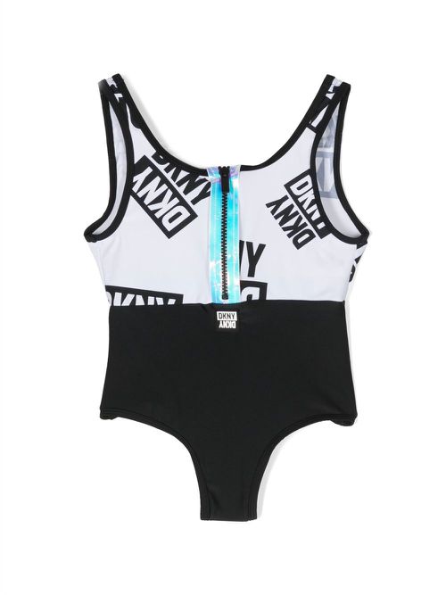 Logo-print swimsuit - White
