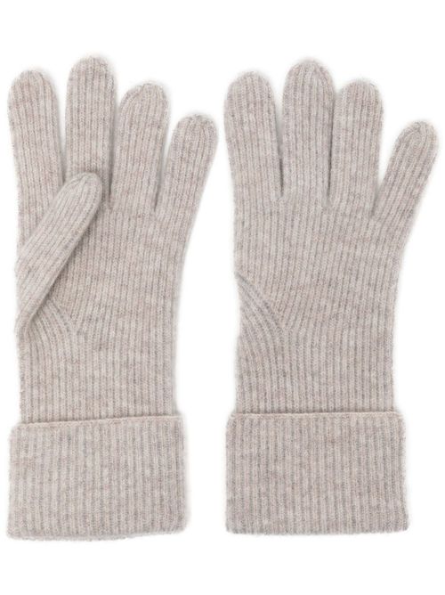 Ribbed-knit cashmere gloves - Grey