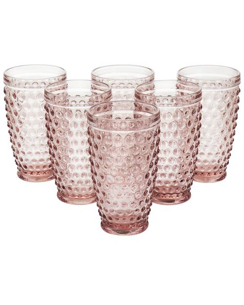 6pc Hobnail Handmade Glass Tumbler Set