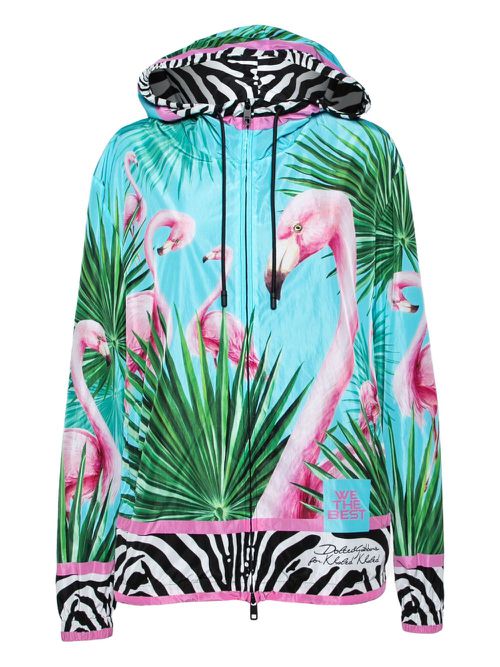 X DJ Khaled flamingo-print hoodie - Blue
