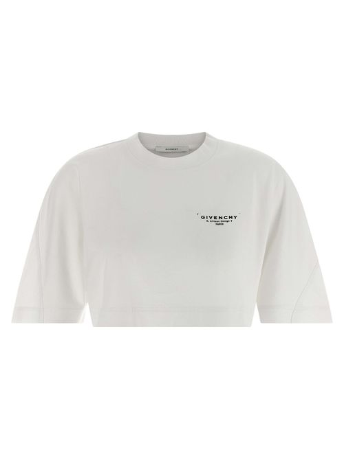 Logo-Printed Cropped Cotton T-Shirt — White