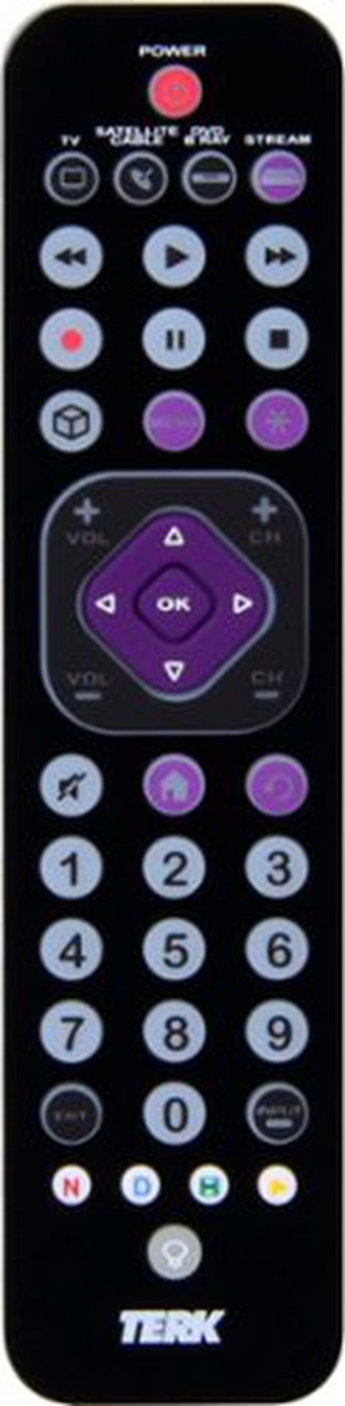 Rechargeable 4-Device Backlit Universal Remote - Black