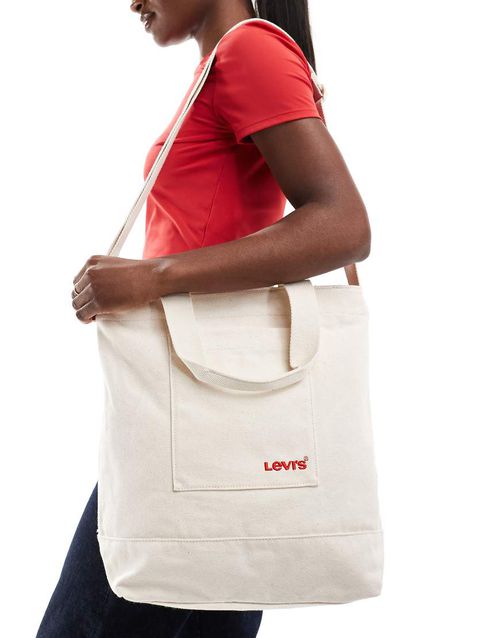 Levi's icon tote bag with logo in ecru-Neutral
