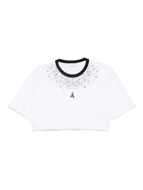 Patrizia Pepe crystal-embellished T-shirt - White