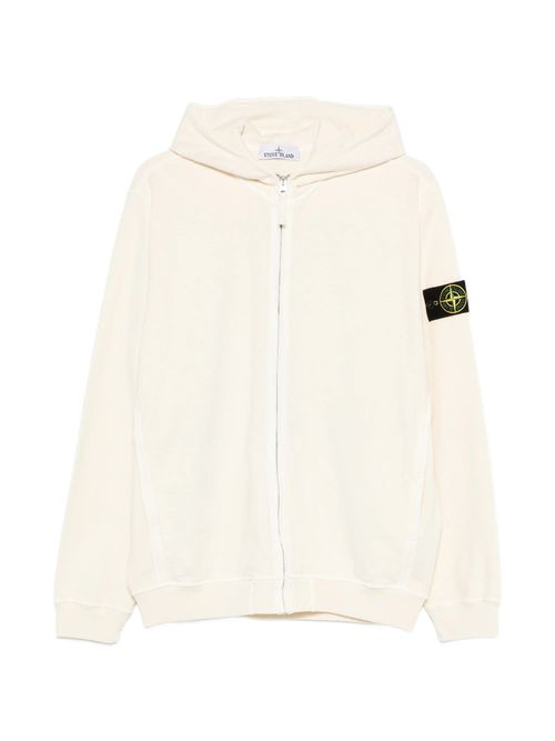 Cotton Zip-Up Hoodie with Vertical Welt Hand Pockets