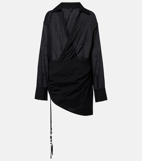 Azura ruched cotton wrap dress