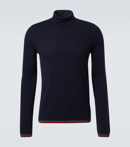 Webstripe cashmere turtleneck sweater