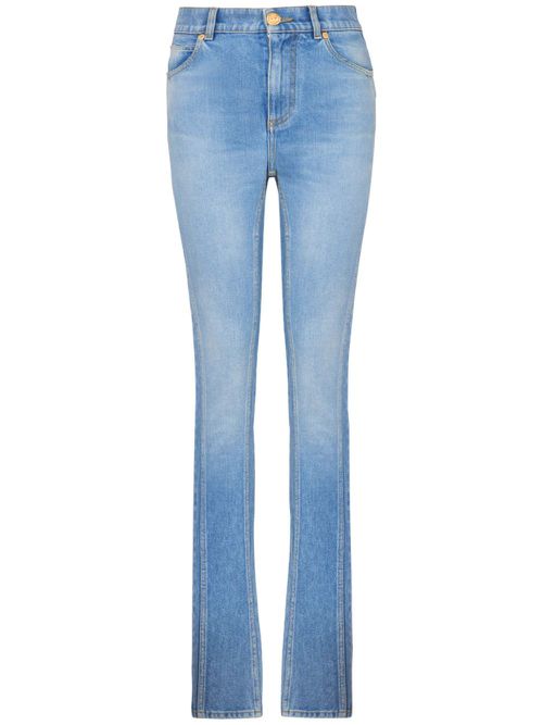 High-rise slim-cut jeans - Blue
