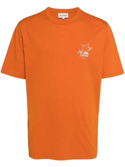 Logo-print cotton T-shirt - Orange