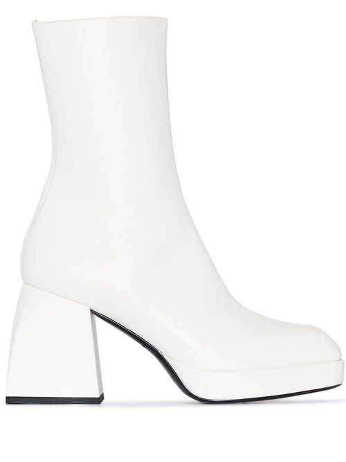 Bulla Corta 85mm platform boots - White