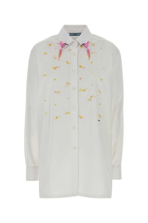 Embroidered Poplin Shirt — White