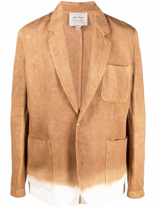 Notched-lapels single-breasted blazer - Neutrals