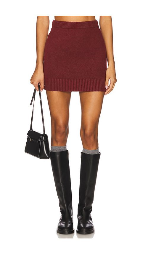 Elodie the Label Elodie Sana Sweater Mini Skirt in Red.  S. Also in