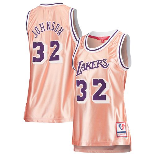 Women's Magic Johnson Pink Los Angeles Lakers 75th Anniversary Rose Gold 1984 Swingman Jersey