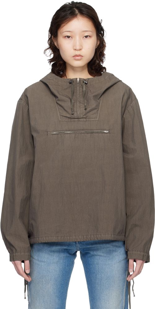 Taupe Cotton Caban Anorak
