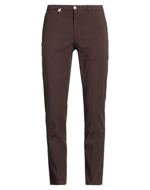 Man Pants Dark brown Size 32 Cotton, Elastane