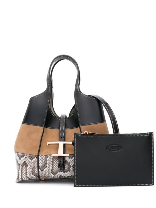 Timeless snakeskin print tote bag - Brown