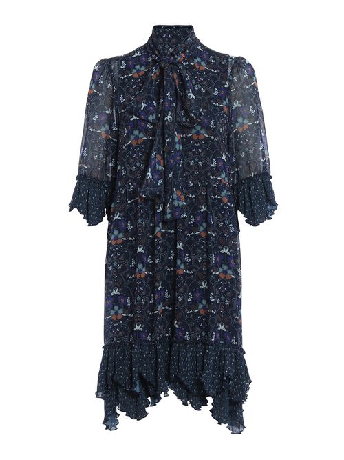 Russian Folk print flounced dress