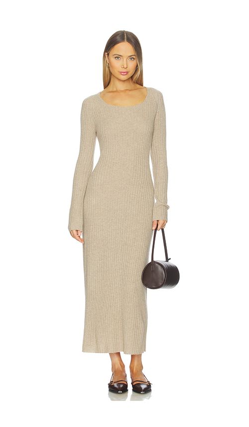 Guest In Residence Wide Rib Dress in Taupe. - L also in