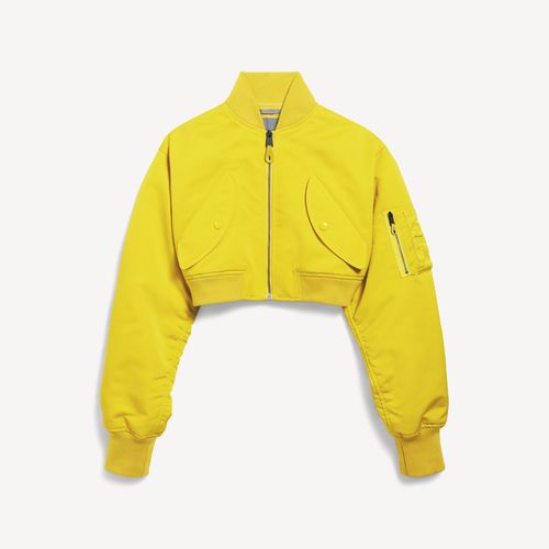 Cropped Hybrid Shirt Jacket — Yellow