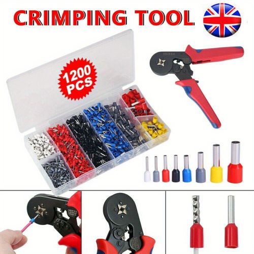TEMU Uk Crimper Crimping Plier Tool Kit 1250 Wire Terminal Connector Set