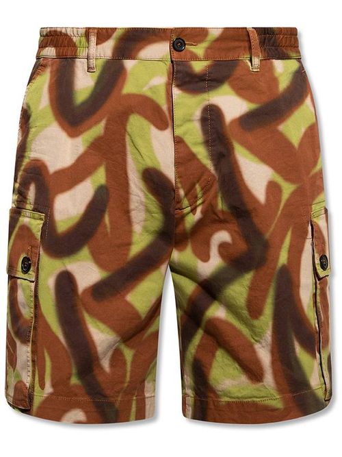 Spray-paint cargo shorts