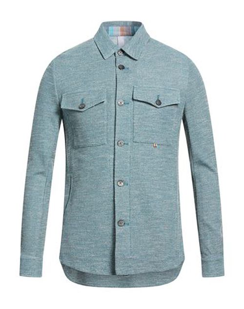 Man Shirt Blue Size 40 Polyester, Cotton