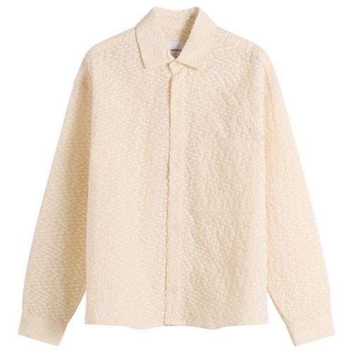 Men's Ribbon Jacquard Box Dress Shirt Ecru