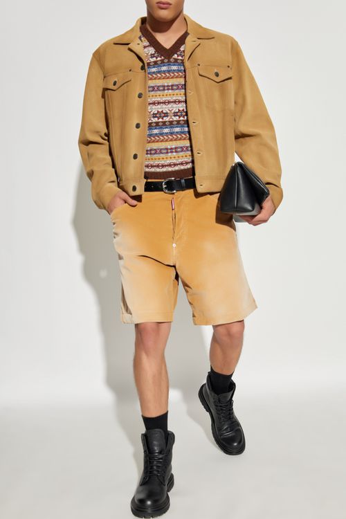 Leather Jacket, Men's, Beige