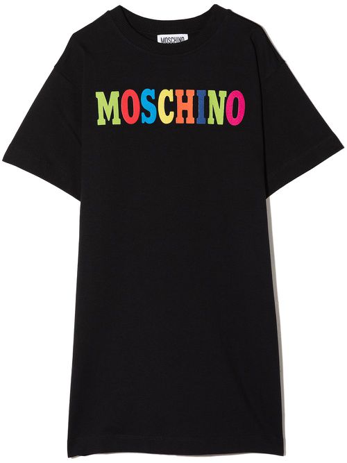 Flocked logo-print T-shirt - Black