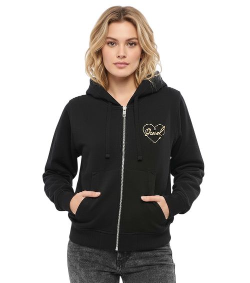 Black Logo Zipper Hoodie