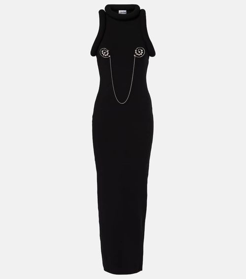 3D embellished jersey maxi dress
