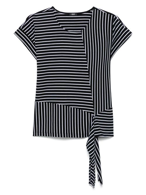 LIU JO 여성 striped T-shirt - Black VA5182J4909