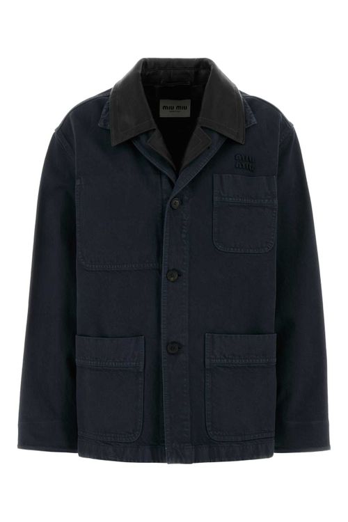 Cotton Denim Jacket — Navy