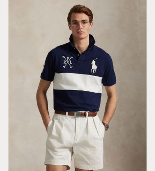 Polo Ralph Lauren for man. 710978079001 Custom Slim Fit Polo shirt with Big Pony navy (S), Casual, Cotton, Short sleeve
