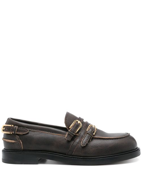 Buckle-detail loafers - Brown