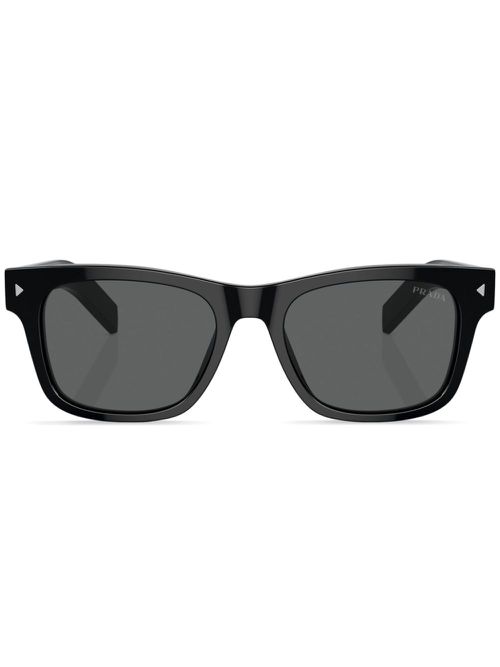 Logo-engraved square-frame sunglasses - Black