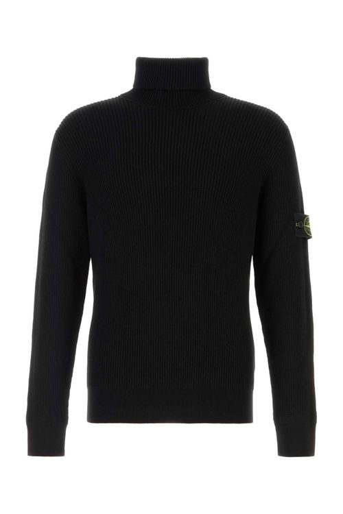 Ribbed Virgin Wool Sweater — Black