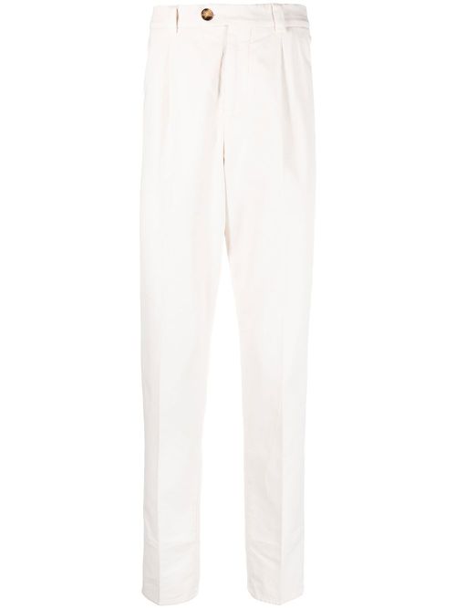 Straight-leg gabardine trousers - Neutrals