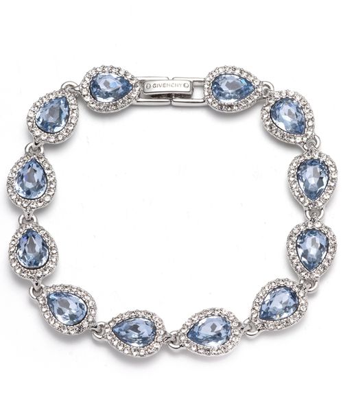 Silver-tone Crystal Flex Bracelet - Blue