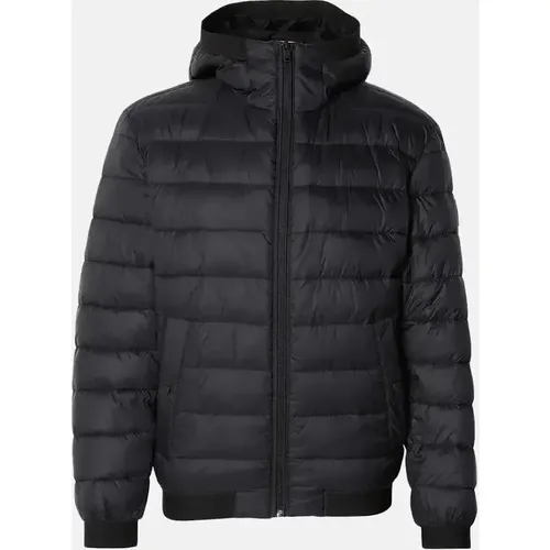 Men's BOSS MENS ODENIS HOODED PUFFER JACKET BLACK - : 42/Regular