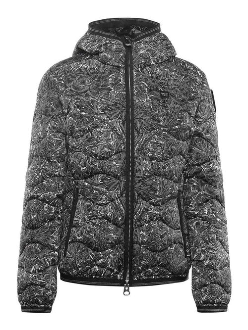 Camellia Wave-Print Down Jacket