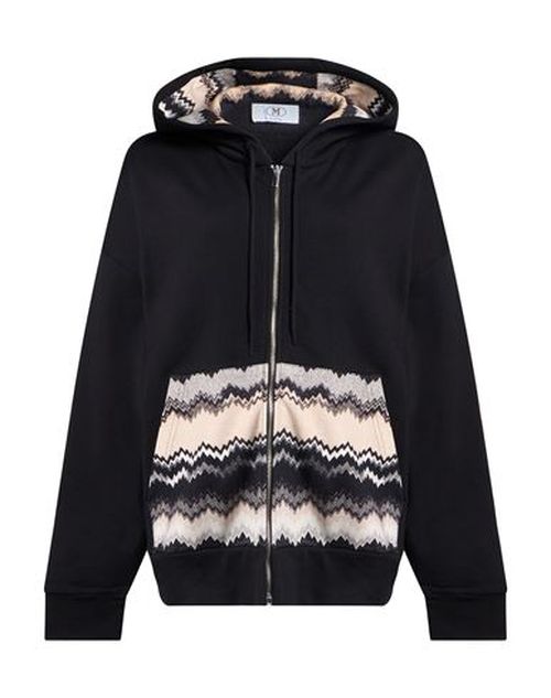 Woman Sweatshirt Black Size L Cotton