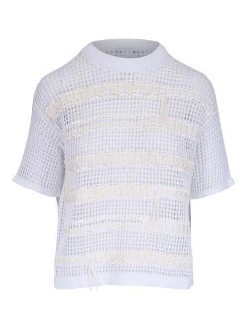 Lafayette 148 hand-embroidered cotton T-shirt - White