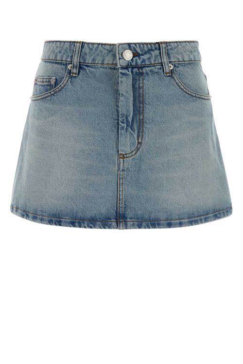 Cotton Denim Skirt — Blue