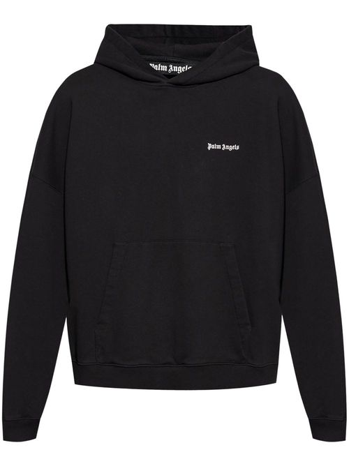 Logo-embroidered hoodie - Black